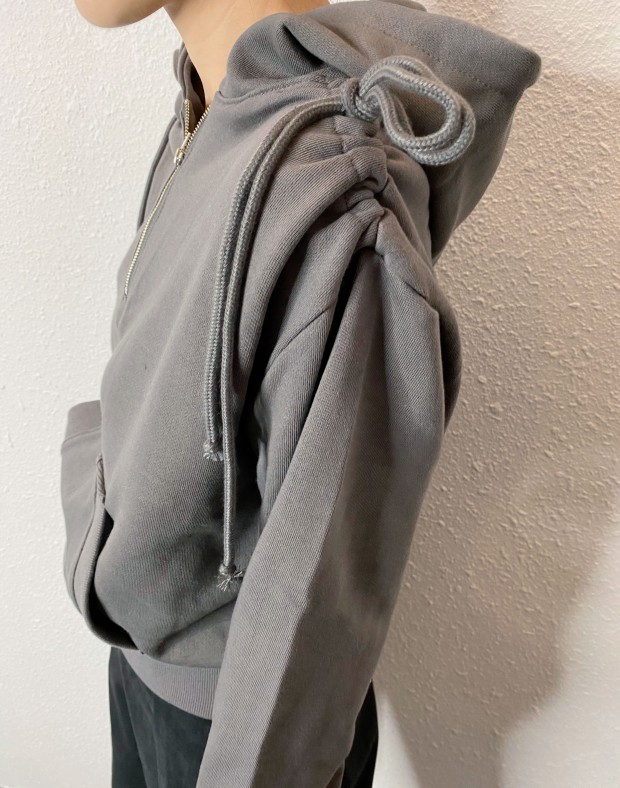 Charcoal Ribbon Hoodie #241217